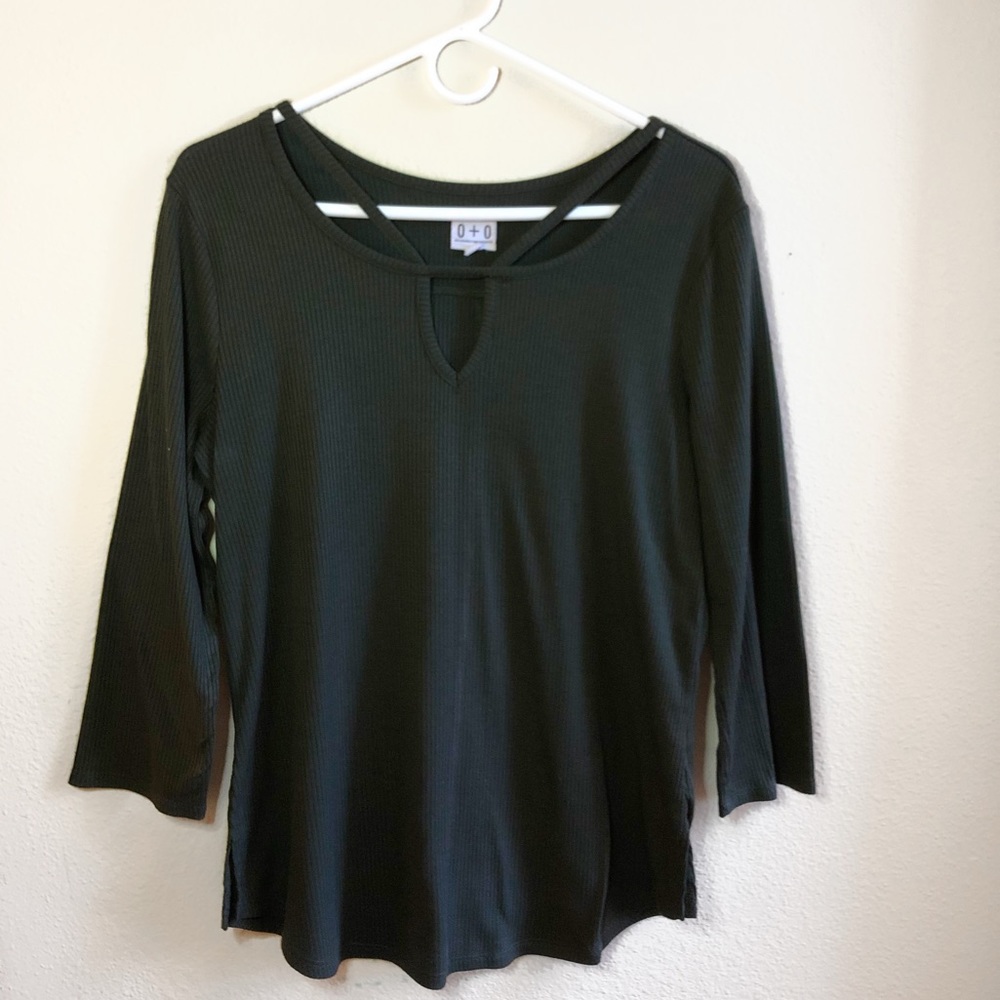 Green Cutout Blouse
